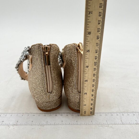 XYD Rose Gold Glitter Pointed Toe D'Orsay Wedding Sandal Sparkly Rhinestone Shoe - Picture 5 of 8